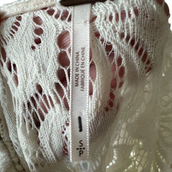 FREE PEOPLE Womens Cream Lace V Neck Dress Size Small - Picture 2 of 6